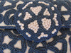 Black Beaded Clutch Roberta Freyman, Wedding Clutch, Vintage Preloved Cotton Bead Purse