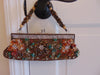 Vintage Yilin Satin Purse with Tigers Eye Handle, Sequins & Stones