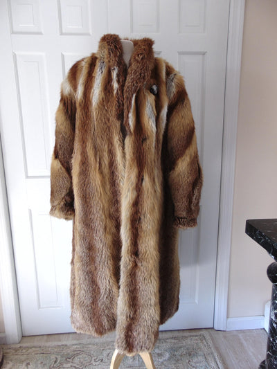 Ladies Red Fox Full Length Fur Coat, Genuine Red Fox Fur Unisex