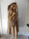 Ladies Red Fox Full Length Fur Coat, Genuine Red Fox Fur Unisex