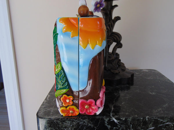 Timmy Woods Pink Flamingo Purse, Tropical Wooden Handbag, Wearable Art