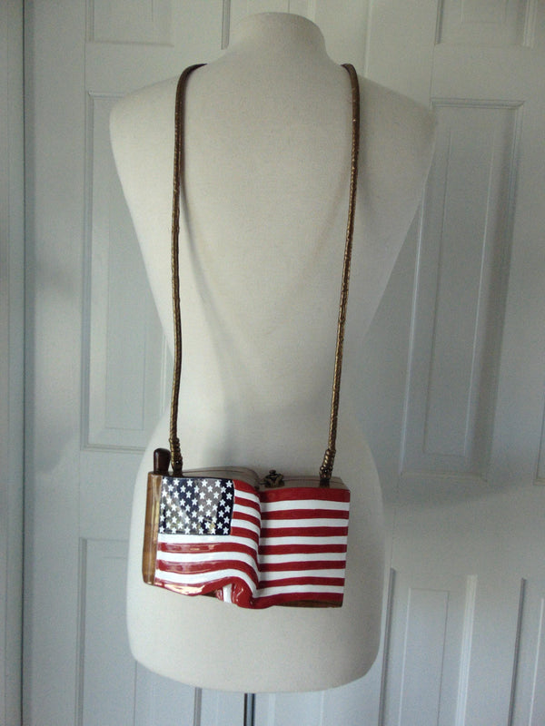 Timmy Woods USA Flag Purse – Wearable Art, Beverly Hills Designer