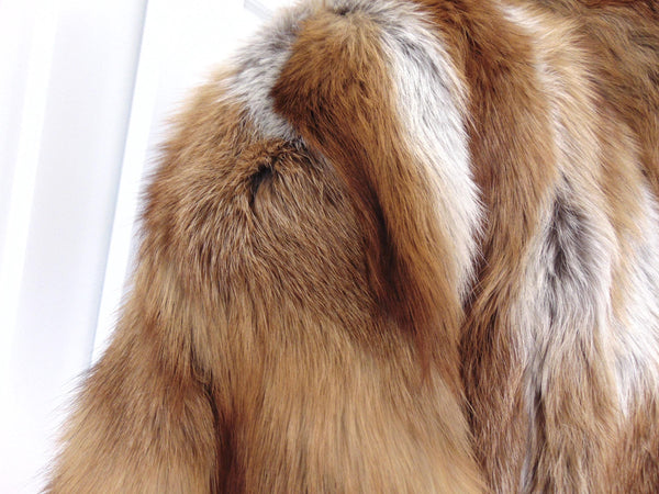 Ladies Red Fox Full Length Fur Coat, Genuine Red Fox Fur Unisex
