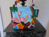 Timmy Woods Pink Flamingo Purse, Tropical Wooden Handbag, Wearable Art