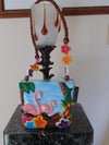 Timmy Woods Pink Flamingo Purse, Tropical Wooden Handbag, Wearable Art