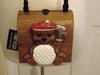 Timmy Woods Vintage Wooden Teddy Bear Golf Purse, Preloved Wearable Art Purses