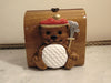 Timmy Woods Vintage Wooden Teddy Bear Golf Purse, Preloved Wearable Art Purses
