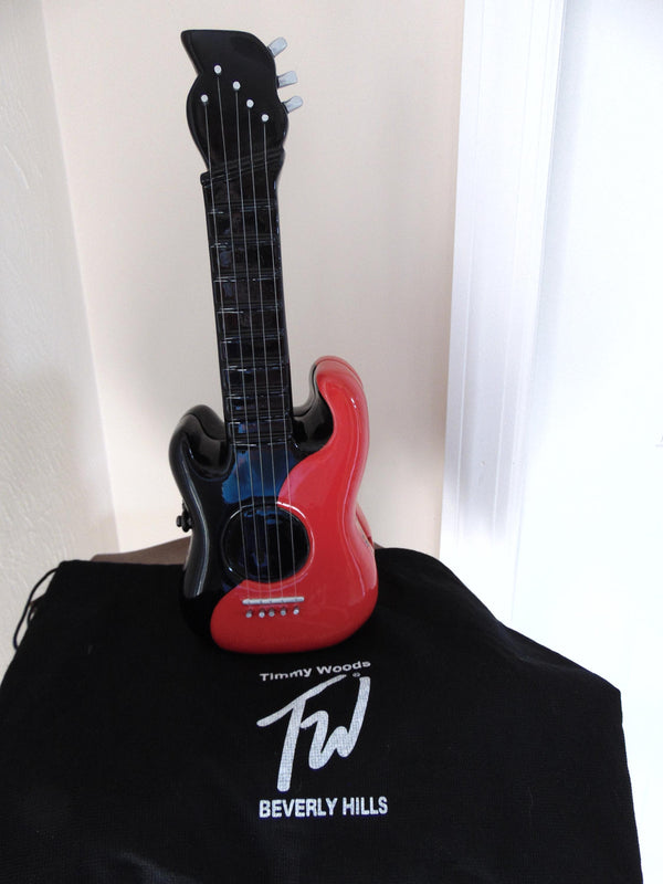 Timmy Woods Vintage Wooden Guitar Purse, Signed