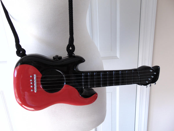 Timmy Woods Vintage Wooden Guitar Purse, Signed