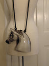 Wooden Timmy Woods Gray Horse, Preloved Vintage Rare Horse Purse, Equestrian Purses