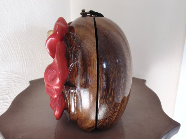 Vintage Timmy Woods Red Hibiscus Purse, Spring Summer Purses