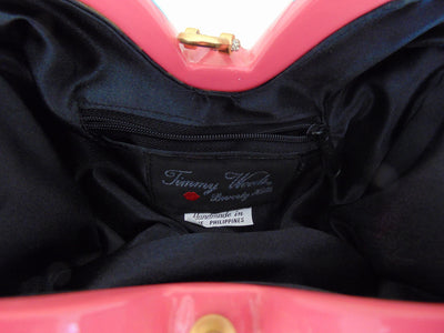 Timmy Woods Wooden Butterfly Pink And White Purse, Spring Summer Wedding Purse