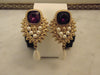 Shaill Jhavery Imperial Elegance Drop Clip Earrings 1993, Pearl-Amethyst-Rubies-Crystal Earrings