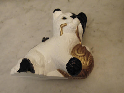 Handcrafted Wooden Cat Purse By Timmy Woods, Wooden Kitty Statue Decor Black And White