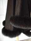 One Size Brown  Shawl Trimmed In Fox Fur, Peri 100% Wrap Brown