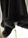One Size Brown  Shawl Trimmed In Fox Fur, Peri 100% Wrap Brown