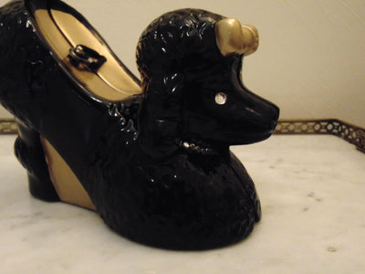 Timmy Woods Handcrafted Wooden Black Poodle Purse, Dog Show Purses