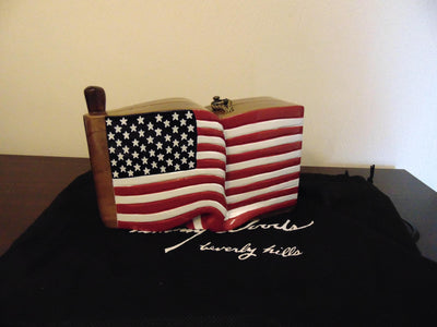 Timmy Woods USA Flag Purse – Wearable Art, Beverly Hills Designer