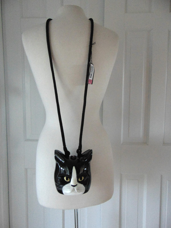 Timmy Woods Vintage Black Cat Purse, Rare Collectible Handbag