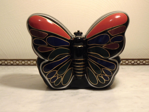 Vintage Timmy Woods Wooden Butterfly Purse Embellished With Crystals, Spring Summer Wooden Purses