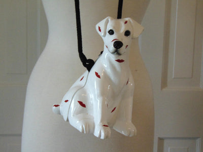Vintage Timmy Woods Love My Dog Purse, Wooden Dog Home Decor, Puppy Lovers Purses