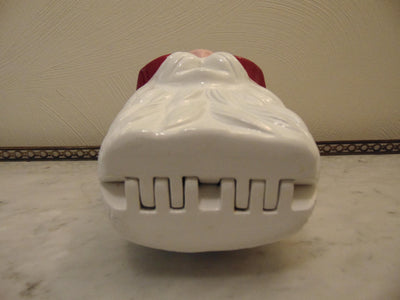 Timmy Woods Wooden White Cat Purse, Preloved Kitty Cat Purses, Handmade Wood Kitten Statue