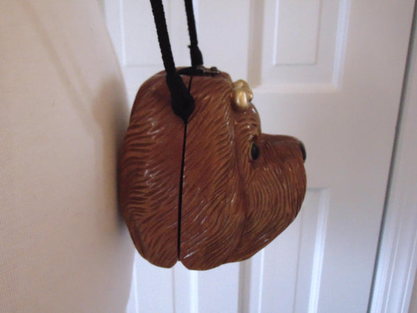 Timmy Woods Wooden Puppy Purse Collectible, AKA Dog Show Purses, Vintage Preloved Animal Purse