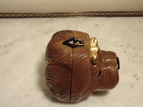 Timmy Woods Wooden Puppy Purse Collectible, AKA Dog Show Purses, Vintage Preloved Animal Purse
