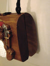 Timmy Woods Vintage Wooden Teddy Bear Golf Purse, Preloved Wearable Art Purses