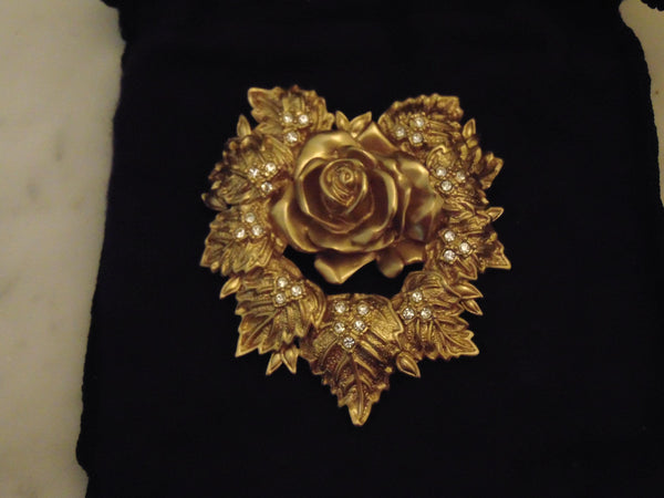 Elizabeth Taylor Passion Flower Brooch, Vintage KJL Brooch