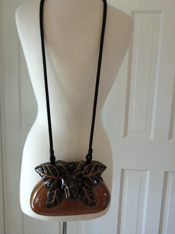 Timmy Woods Wooden Leopard Purse, Crossbody Or Shoulder Panther Purses