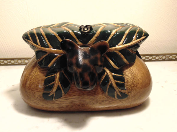 Timmy Woods Wooden Leopard Purse, Crossbody Or Shoulder Panther Purses