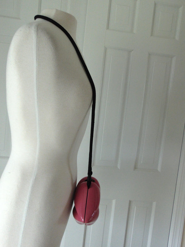 Vintage Fuchsia Lipstick Purse by Timmy Woods, Makeup Artist Clutch Bag