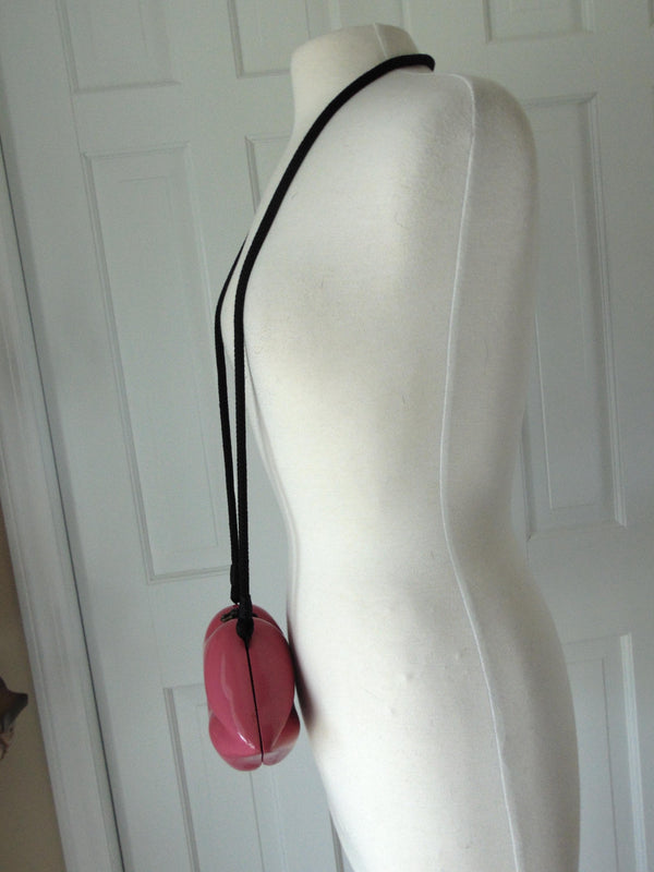 Vintage Fuchsia Lipstick Purse by Timmy Woods, Makeup Artist Clutch Bag