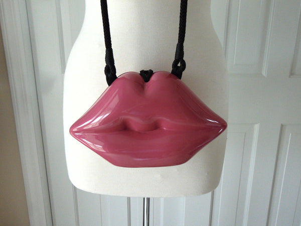 Vintage Fuchsia Lipstick Purse by Timmy Woods, Makeup Artist Clutch Bag