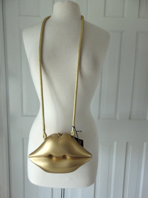Vintage Gold Lipstick Purse by Timmy Woods, Makeup Artist Clutch Bag
