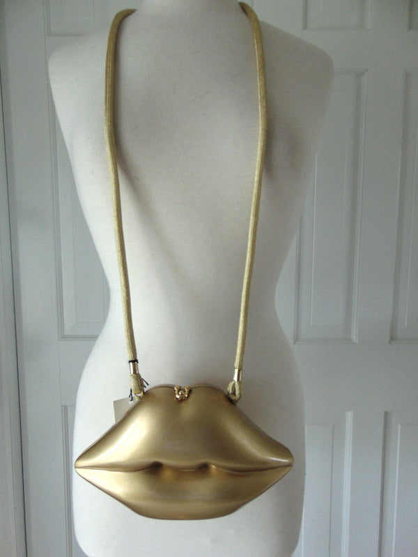 Vintage Gold Lipstick Purse by Timmy Woods, Makeup Artist Clutch Bag