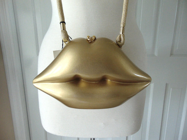Vintage Gold Lipstick Purse by Timmy Woods, Makeup Artist Clutch Bag