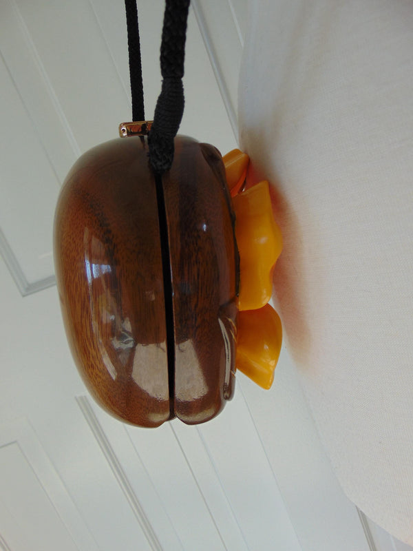 Vintage Timmy Woods Orange Hibiscus Purse, Spring Summer Purses