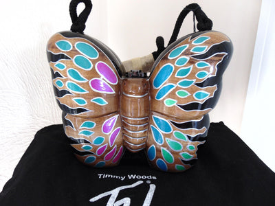 Timmy Woods Wooden Butterfly Purse, Spring Summer Butterfly Purses