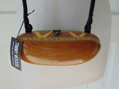Timmy Woods Wooden Hotdog Purse, Baseball Games Barbeque Purses, Summer Picnic Purse