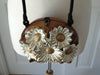 Wooden Timmy Woods White Flowers Purse, Spring, Summer Purses, Wedding Floral Purse