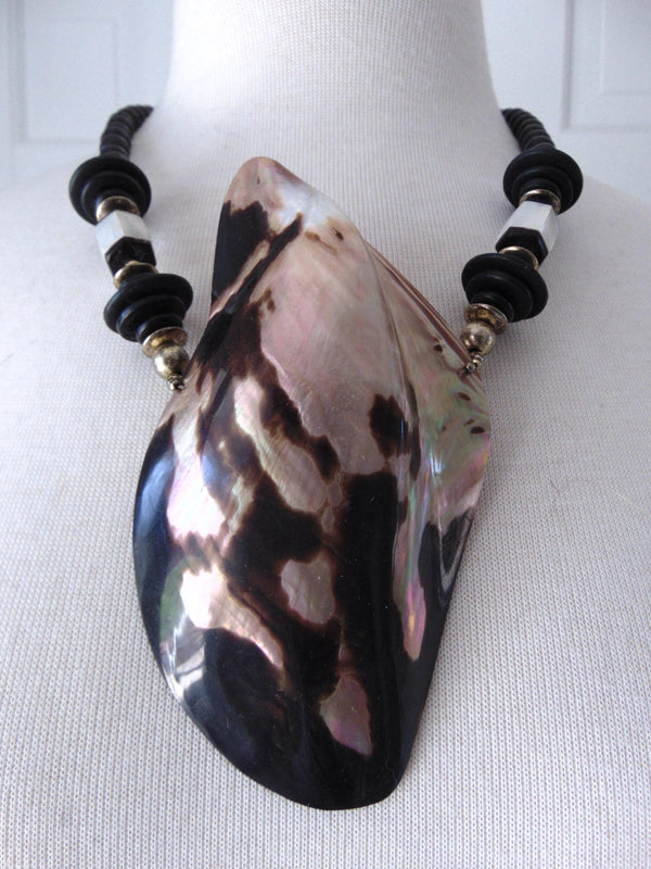 Beaded Mother Of Pearl Sea Shell Necklace, Spring Summer Shell Necklaces