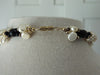 Black Beads White Pearls Seashell Center Necklace, Brach Vacation Necklaces