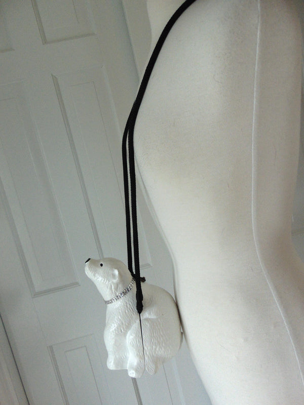 Wooden Timmy Woods White Polar Bear Purse, Coke a Cola Bear Crossbody Bag