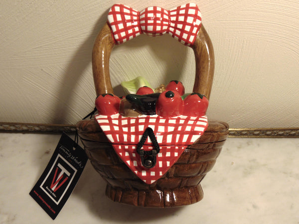 Wooden Timmy Woods Vegetable Basket Purse, Picnic Basket Purses