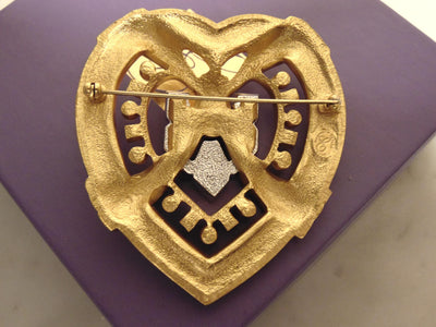 Heart Of Hollywood Collection By Elizabeth Taylor Heart Brooch Matching Clip Earrings