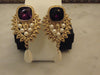 Shaill Jhavery Imperial Elegance Drop Clip Earrings 1993, Pearl-Amethyst-Rubies-Crystal Earrings