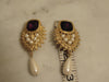 Shaill Jhavery Imperial Elegance Drop Clip Earrings 1993, Pearl-Amethyst-Rubies-Crystal Earrings