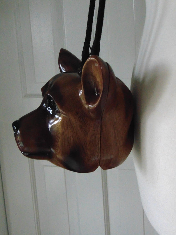 Vintage Timmy Woods German Shepherd Wooden Dog Purse, Collectible Show Bag